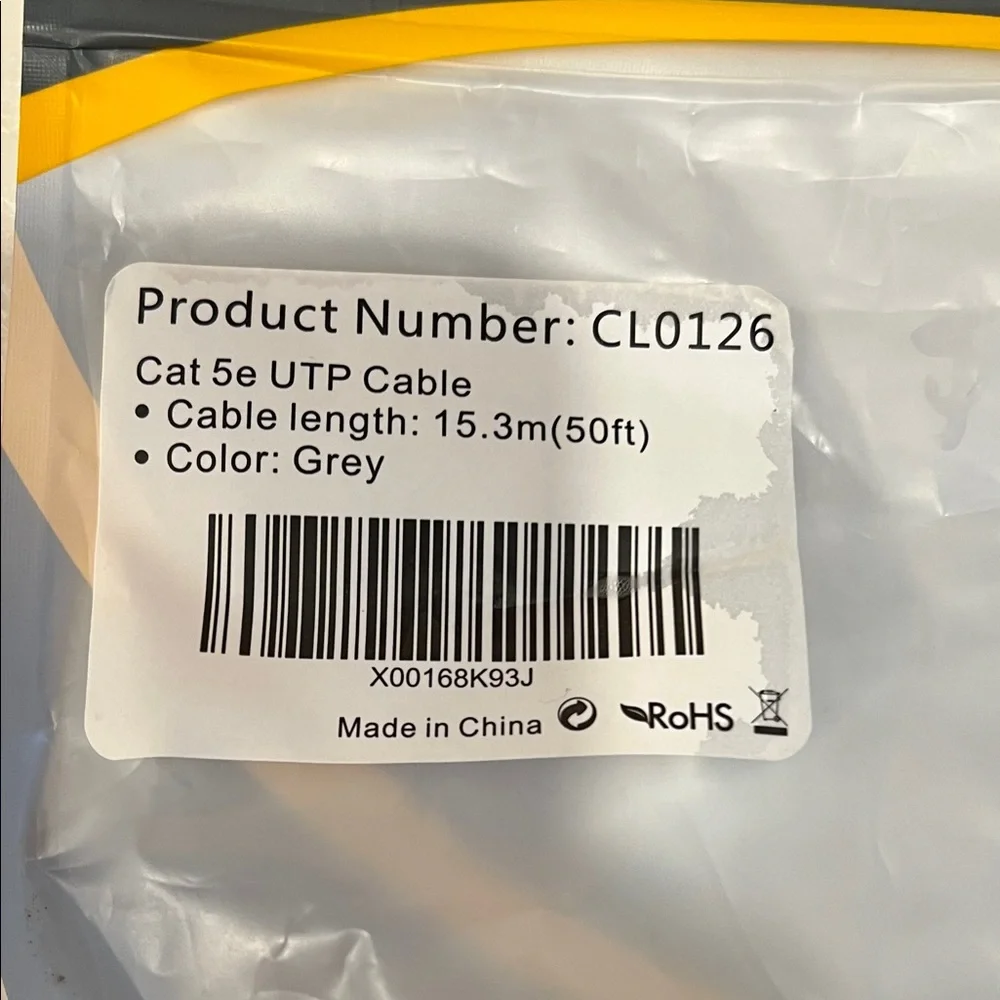 CableCreation Cat 5e UTP Cable 15.3 (50 ft) Grey NWT